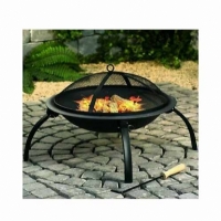 Vatra de foc rotund 54 x 37 cm, negru, otel, BB-CH712